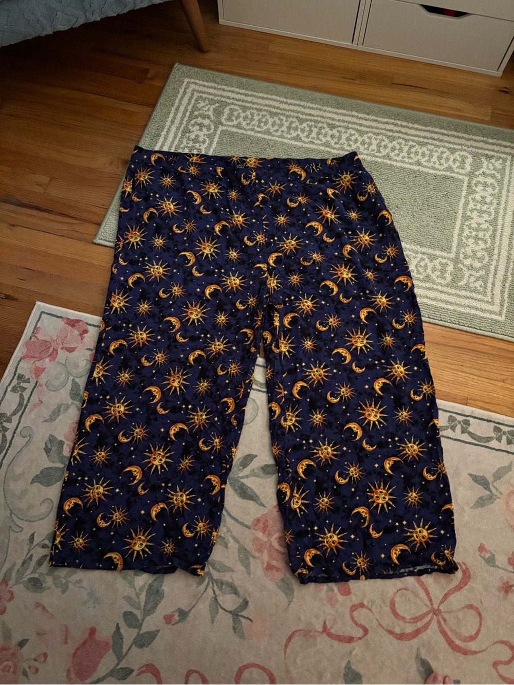 Navy Sun & Moon Pants